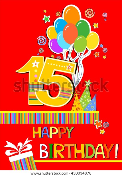 Happy Birthday Card Celebration Red Background Stock Illustration ...