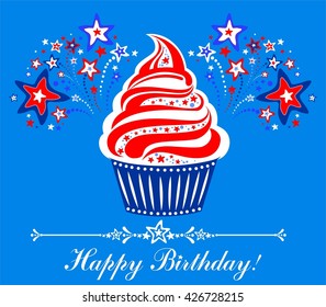 Red White Blue Birthday Cake Images Stock Photos Vectors
