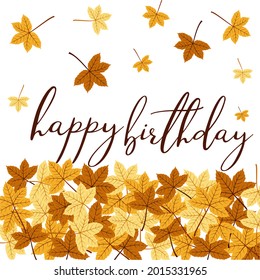 Happy Birthday Card Design Maple Leaves Stock Illustration 2015331965 ...