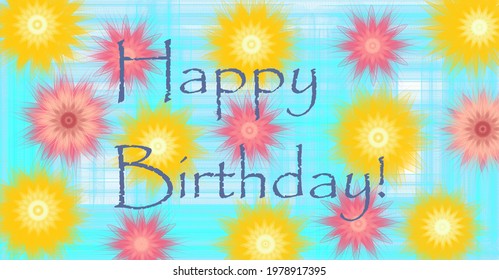 Happy Birthday Card Fancy Flowers Stock Illustration 1978917395 