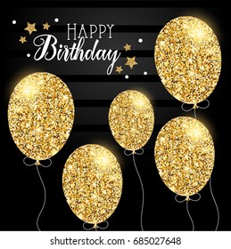 Happy Birthday Card Glitter Stock Illustration 685027648