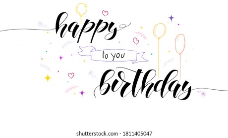 Happy Birthday Party Handdrawn Card Vector Stock Vector (Royalty Free ...