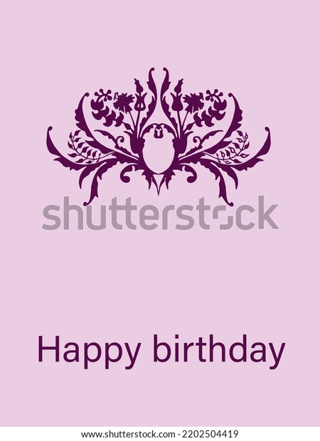 Happy\
birthday. card . pink background.\
ornament