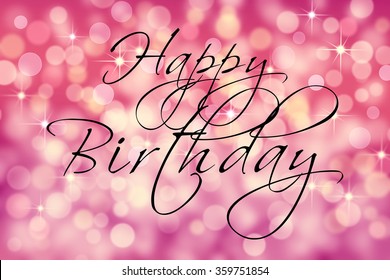 Happy Birthday Card Pink Colors Text Stock Illustration 359751854 ...