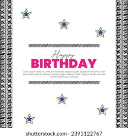 Happy Birthday Card For Social Media Banner and Templates. - Powered by Shutterstock