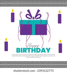 Happy Birthday Card For Social Media Banner and Templates. - Powered by Shutterstock