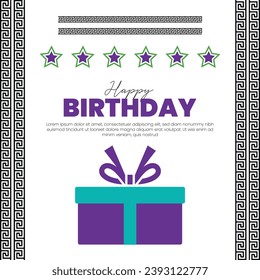 Happy Birthday Card For Social Media Banner and Templates. - Powered by Shutterstock