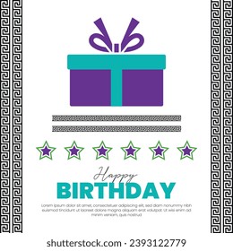 Happy Birthday Card For Social Media Banner and Templates. - Powered by Shutterstock