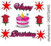 Happy Birthday Cards Hd Transparent, rose Flower With Happy Birthday Card Vector, rose Flowers, white jpg with star Image For Free Download 