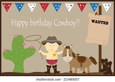 Happy Birthday Cowboy - Powered by Shutterstock