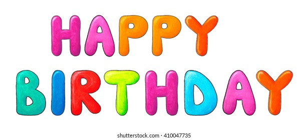 Happy Birthday Crayon Pastel Stock Illustration 410047735 | Shutterstock