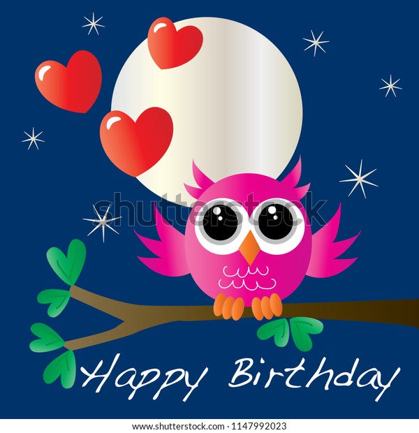 Happy Birthday Cute Owl のイラスト素材