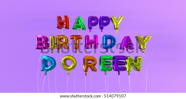 Happy Birthday Doreen Card Balloon Text のイラスト素材