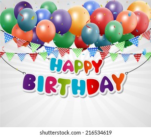 Happy Birthday Greeting Card Background Stock Vector (Royalty Free ...