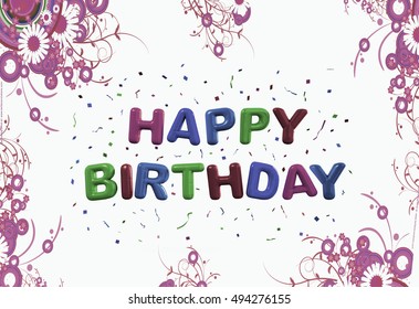 Happy Birthday Greeting Card Background Stock Illustration 494276164 ...