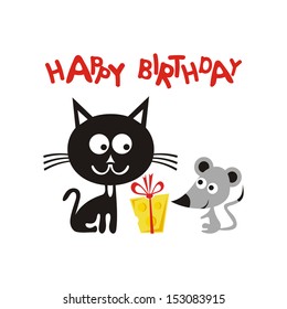 Happy birthday greeting card illustration