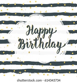 Happy Birthday Greeting Card Template Modern Stock Illustration ...