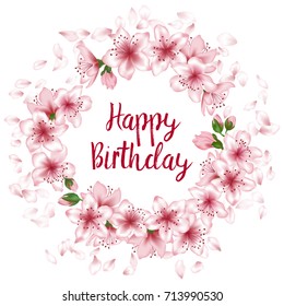 Happy Birthday Greeting Card Template Round Stock Illustration ...