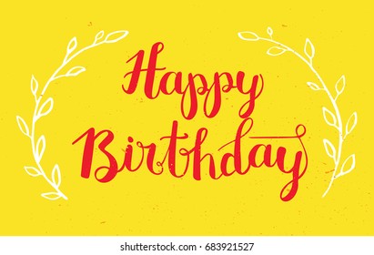 Happy Birthday Hand Drawn Calligraphy Pen Stock Illustration 683921527 ...