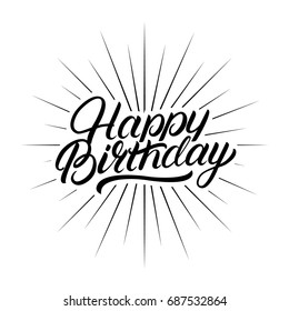 Happy Birthday Hand Written Lettering Inspirational Stock Illustration ...