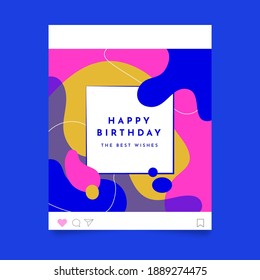 Happy Birthday Instagram Post Illustration And Design