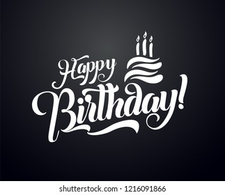 Happy birthday lettering text illustration. Birthday greeting card design. - Powered by Shutterstock