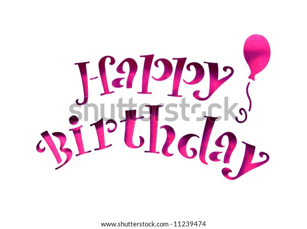 Happy Birthday Letters Stencil Cutout のイラスト素材