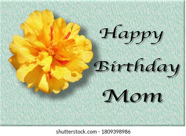 Happy Birthday Mom Card. Birthday Wishes Card. Greeting Background For Mom's Card. Mother Birthday Party.