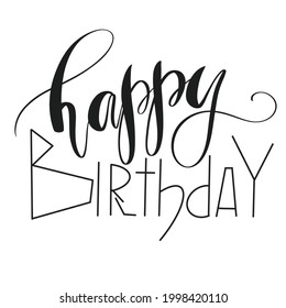 Happy Birthday Phrase Background Hand Drawn Illustration	 - Powered by Shutterstock