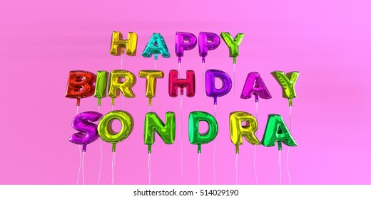 Happy Birthday Sondra Card Balloon Text стоковая иллюстрация