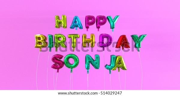 Happy Birthday Sonja Card Balloon Text Stock Illustration