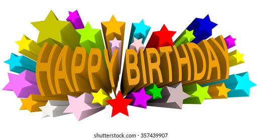 Happy Birthday Star On White Background Stock Illustration 357439907 ...