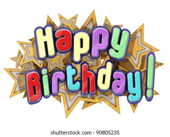 Happy Birthday Stars On White Background Stock Illustration 90805235