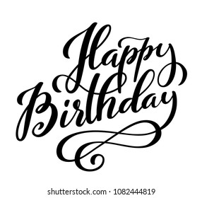 Happy Birthday Typography Handdrawn Lettering Illustration Stock ...