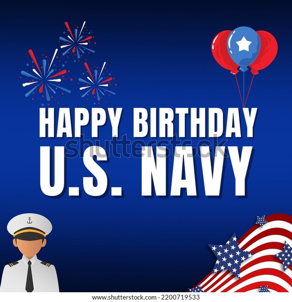 Happy Birthday Us Navy This Illustration Stock Illustration 2200719533