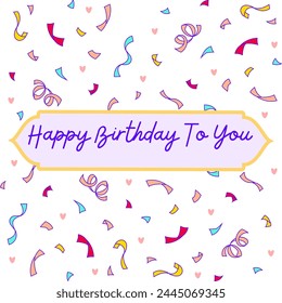 Happy Birthday wishes greeting card template, abstract pastel background, celebration layout, graphic design illustration wallpaper  - Powered by Shutterstock