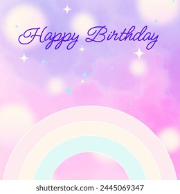 Happy Birthday wishes greeting card template, abstract pastel background, celebration layout, graphic design illustration wallpaper  - Powered by Shutterstock