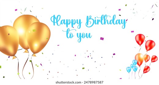 Happy Birthday to You.Happy Birthday typography design for greeting cards and poster with balloon, confetti and design template for birthday celebration.
 - Powered by Shutterstock