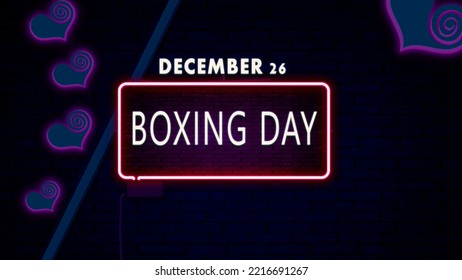 Happy Boxing Day, December 26. Calendar Of December Retro Text Effect, Design