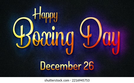 Happy Boxing Day, December 26. Calendar Of December Retro Text Effect, Design