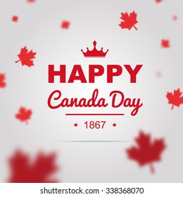 Happy Canada Day Poster. 1st Of July  With 3D Effect.