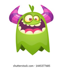 Cute Small Scared Cartoon Monster Satisfied Stock Vector (Royalty Free ...