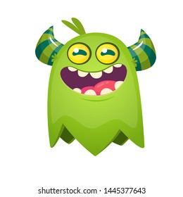 Green Funny Happy Cartoon Monster Green Stock Vector (Royalty Free ...