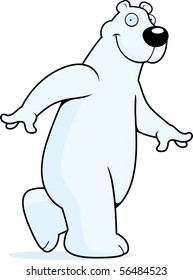 Happy Cartoon Polar Bear Walking Smiling Stock Illustration 56484523 