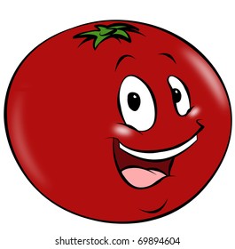 A happy cartoon tomato. A healthy addition to any diet.