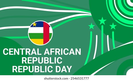 Happy Central African Republic Republic Day modern minimal graphic poster illustration. - Powered by Shutterstock