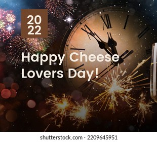 Happy Cheese Lovers Day With Having Date And Background With Watch.