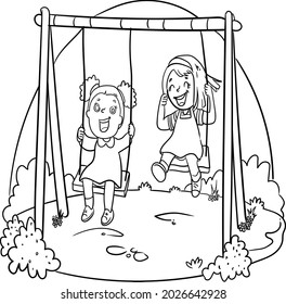 Happy Children Playing Playground Stock Illustration 2026642928 ...