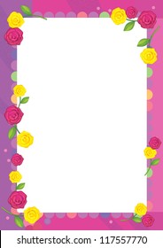 Happy and colorful - cartoon frame - illustration for the children