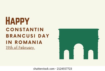Happy Constantin Brancusi Day in Romania 19 February illustration design 